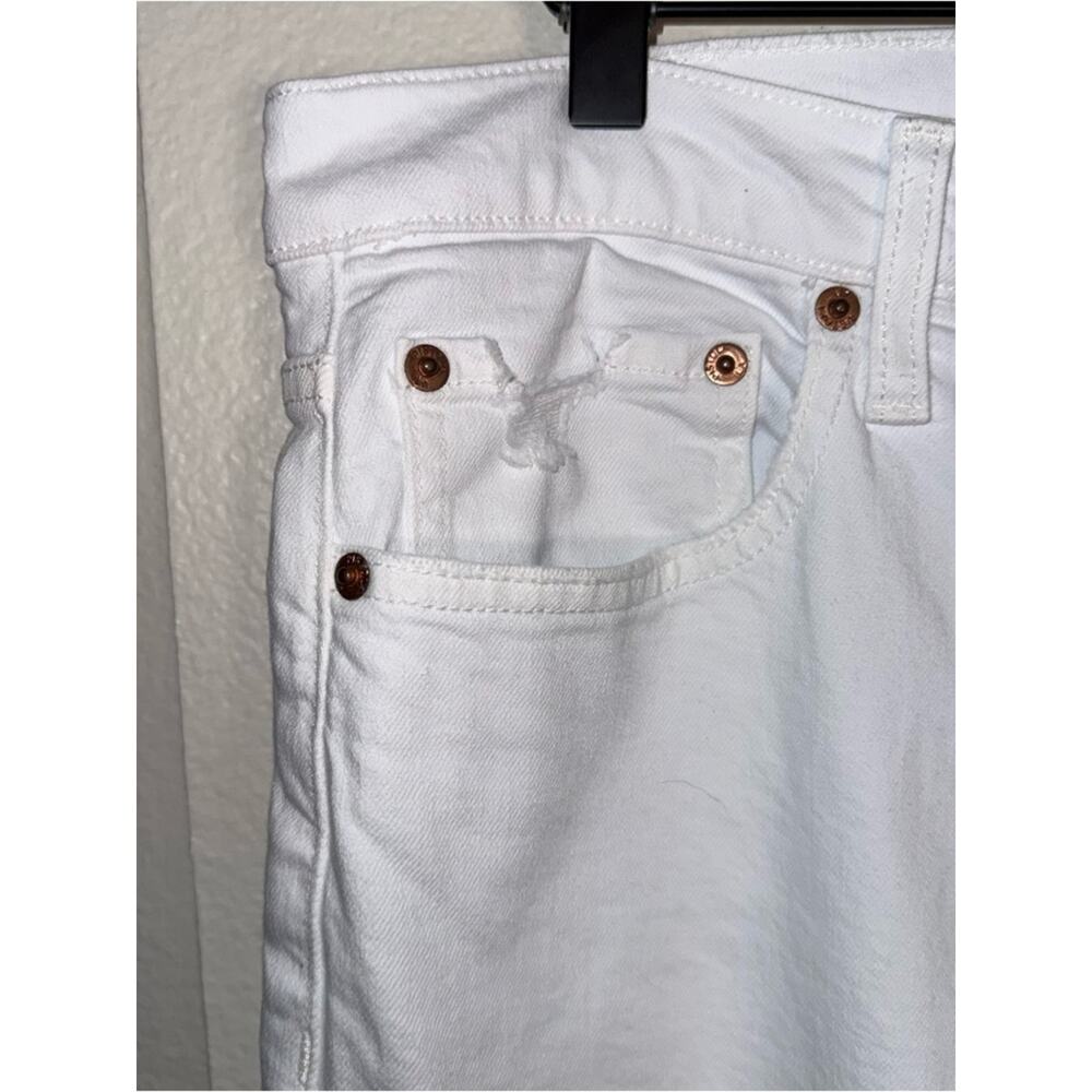 NWT PISTOLA Charlie High Rise Classic Straight raw hem distressed denim jeans 32 - Picture 6 of 8